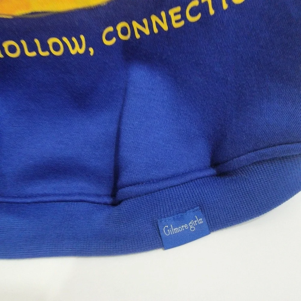 NWT Gilmore Girls Luke's Diner Dog Pet LARGE Hoodie Jacket Christmas Winter Blue